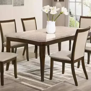 White Marble 7 Seater Dining Table