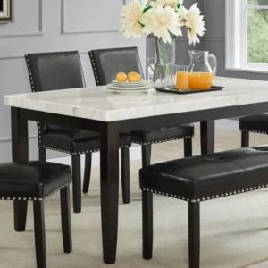 Royal Black Marble Top Dining Table